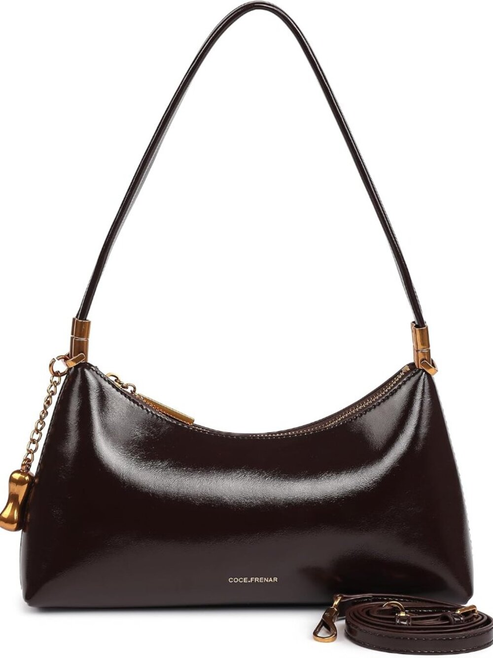 Advanced oil wax leather crescent bag, women's armpit bag, shoulder bag, crossbo